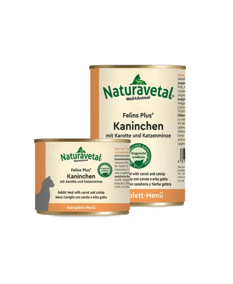 Felins Plus popolna mokra hrana kunec, korenje in mačja meta